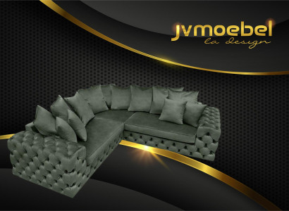 Living landscape L-shape Corner sofa Couch Design Upholstery Textile Suite Sofa Corner new